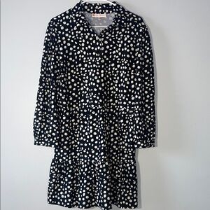 Jude Connally Long Sleeve Black and Cream Dress